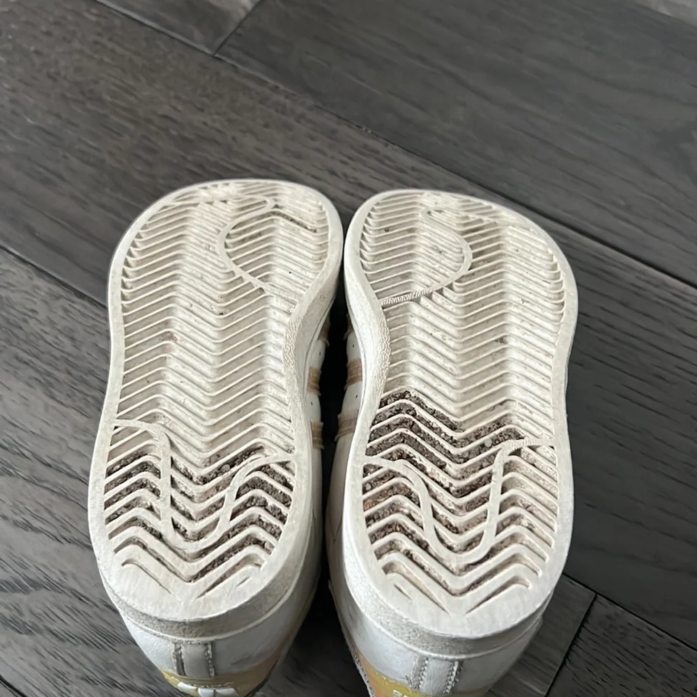 Toddler Adidas lace up iridescent sneakers
